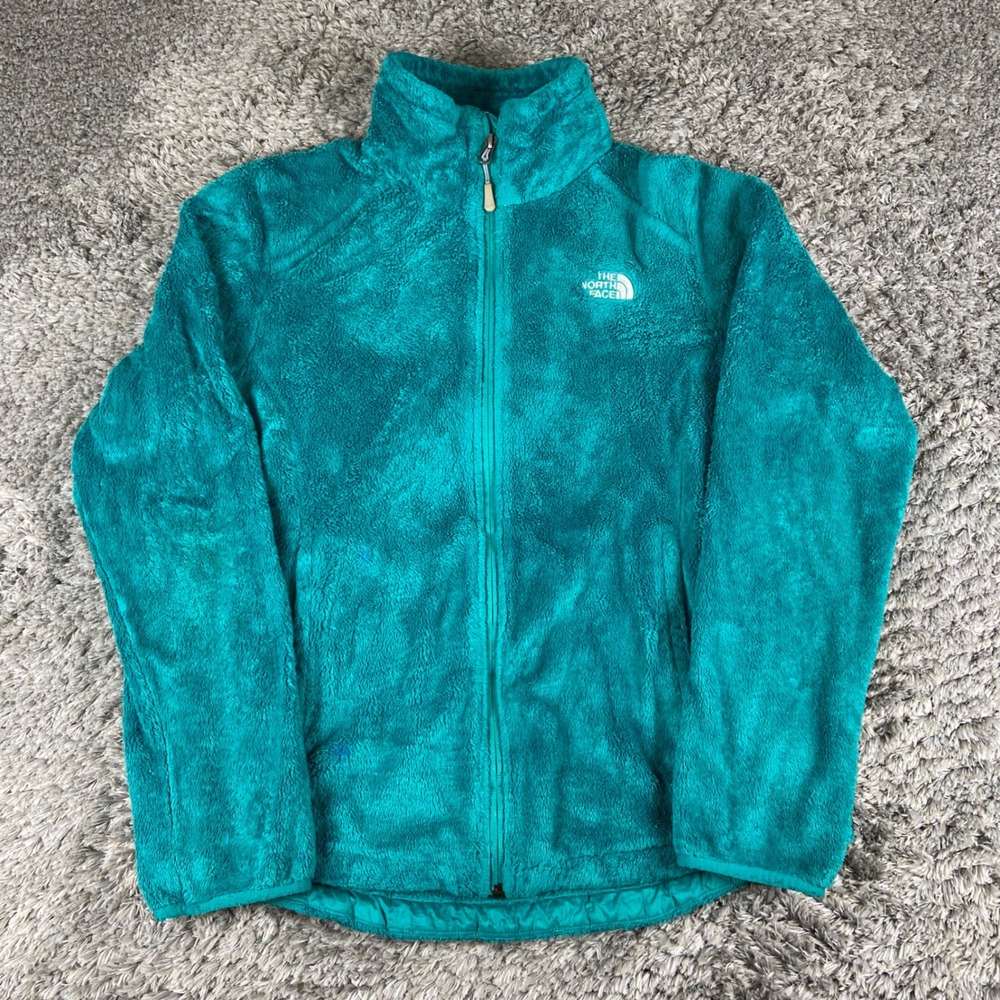 The North Face Osito 2 Fleece Jacket Womens Medium Teal Full Zip Soft Warm Coat